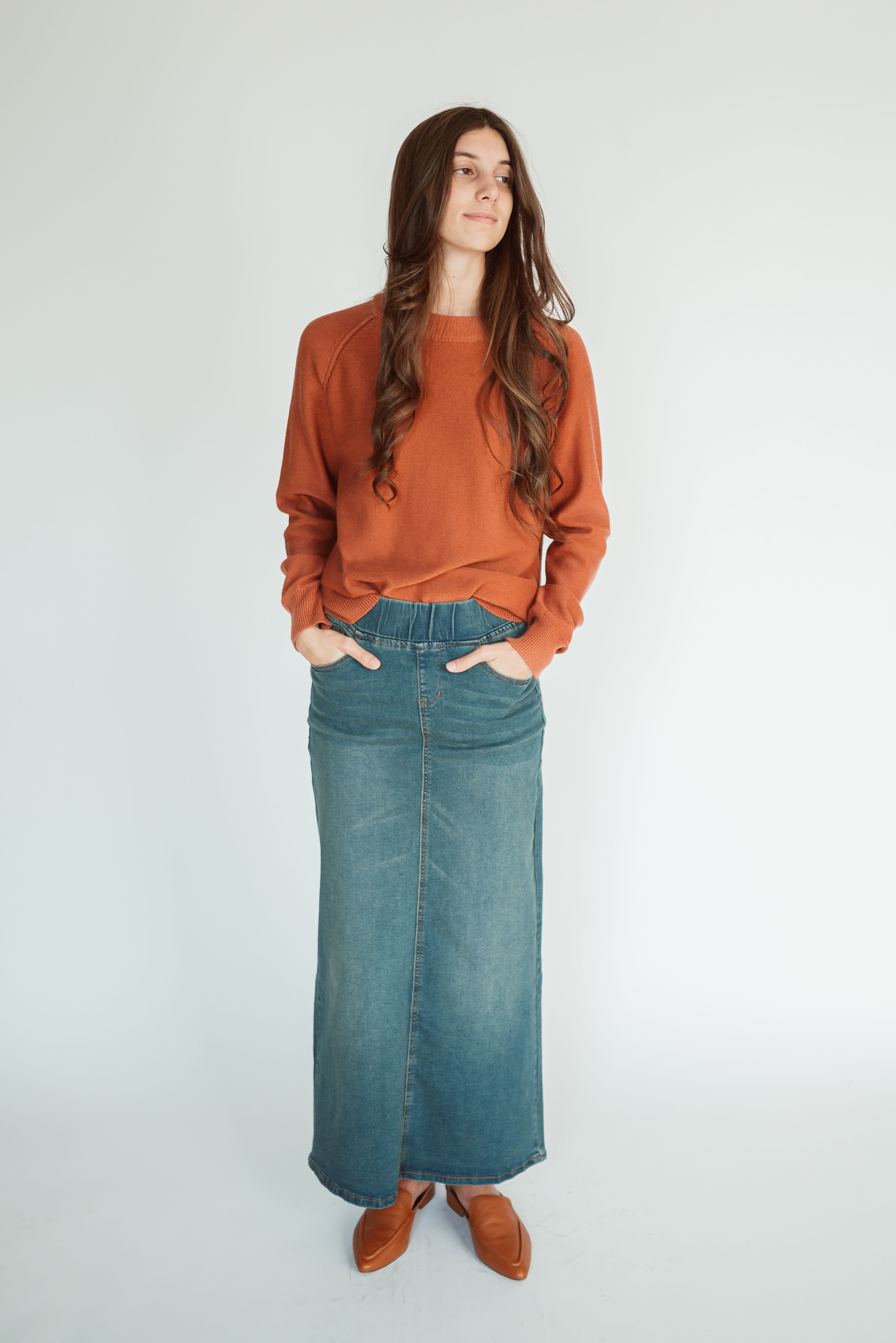 Arielle Denim Skirt in Vintage Wash - FINAL SALE