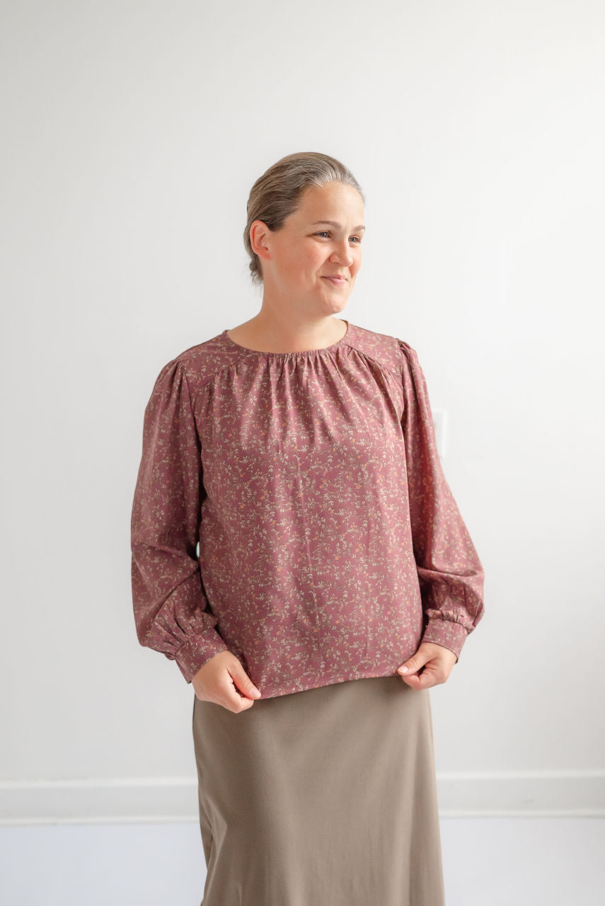 Kendal Floral Blouse in Orchid Smoke