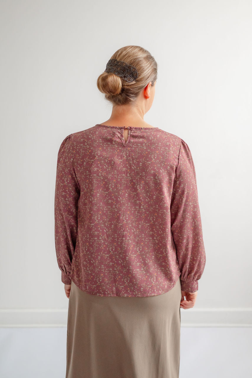 Kendal Floral Blouse in Orchid Smoke