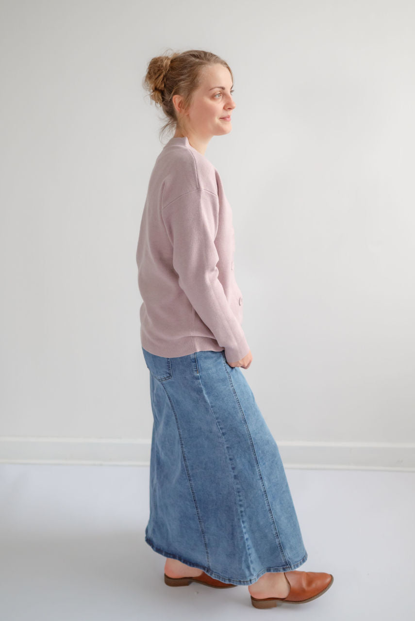 Sedona Midi Denim Skirt in Medium Wash