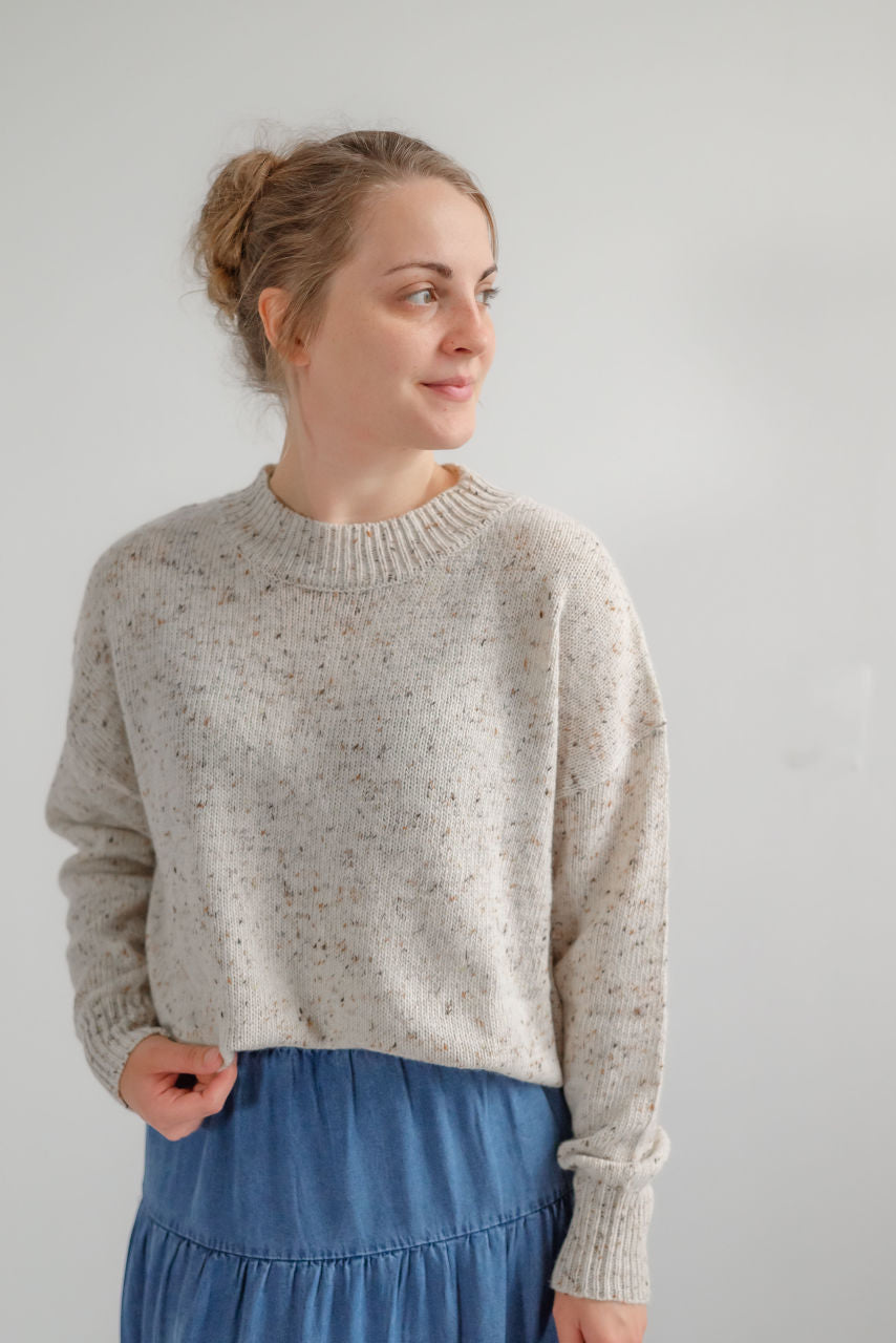 Marlow Speckle Knit Sweater in Oatmeal