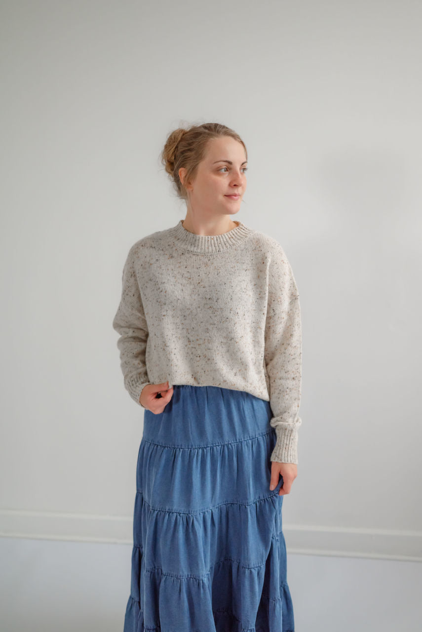 Marlow Speckle Knit Sweater in Oatmeal