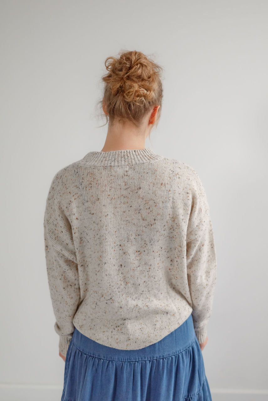 Marlow Speckle Knit Sweater in Oatmeal