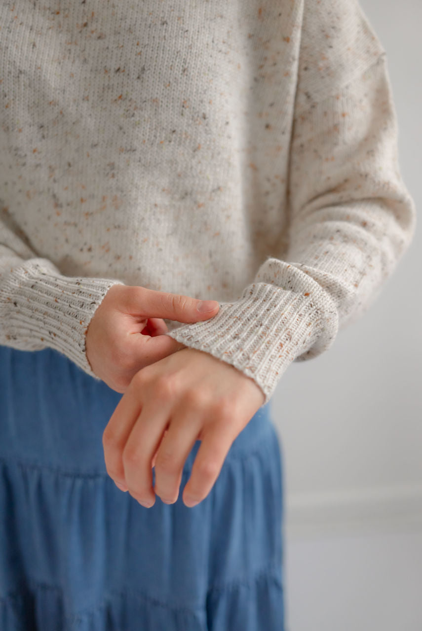 Marlow Speckle Knit Sweater in Oatmeal