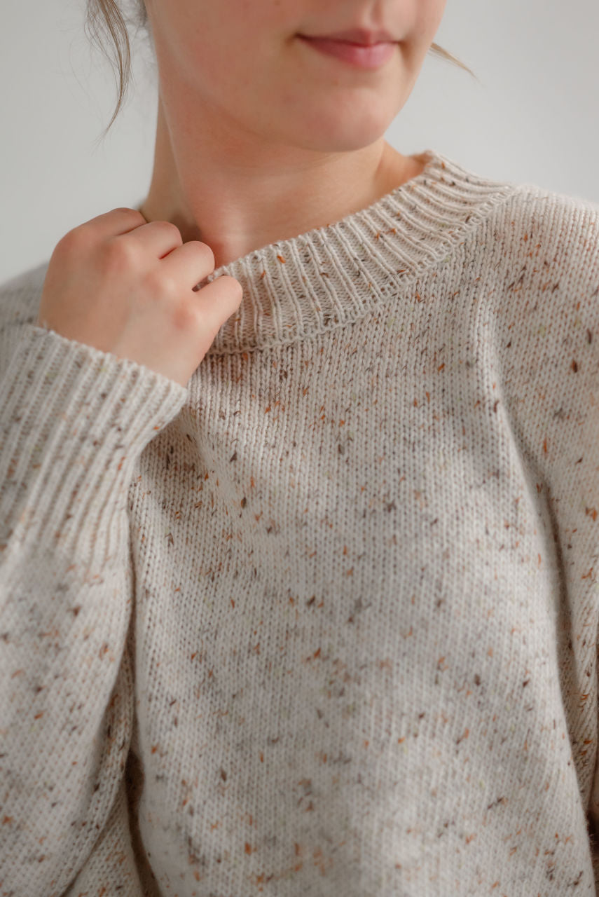 Marlow Speckle Knit Sweater in Oatmeal