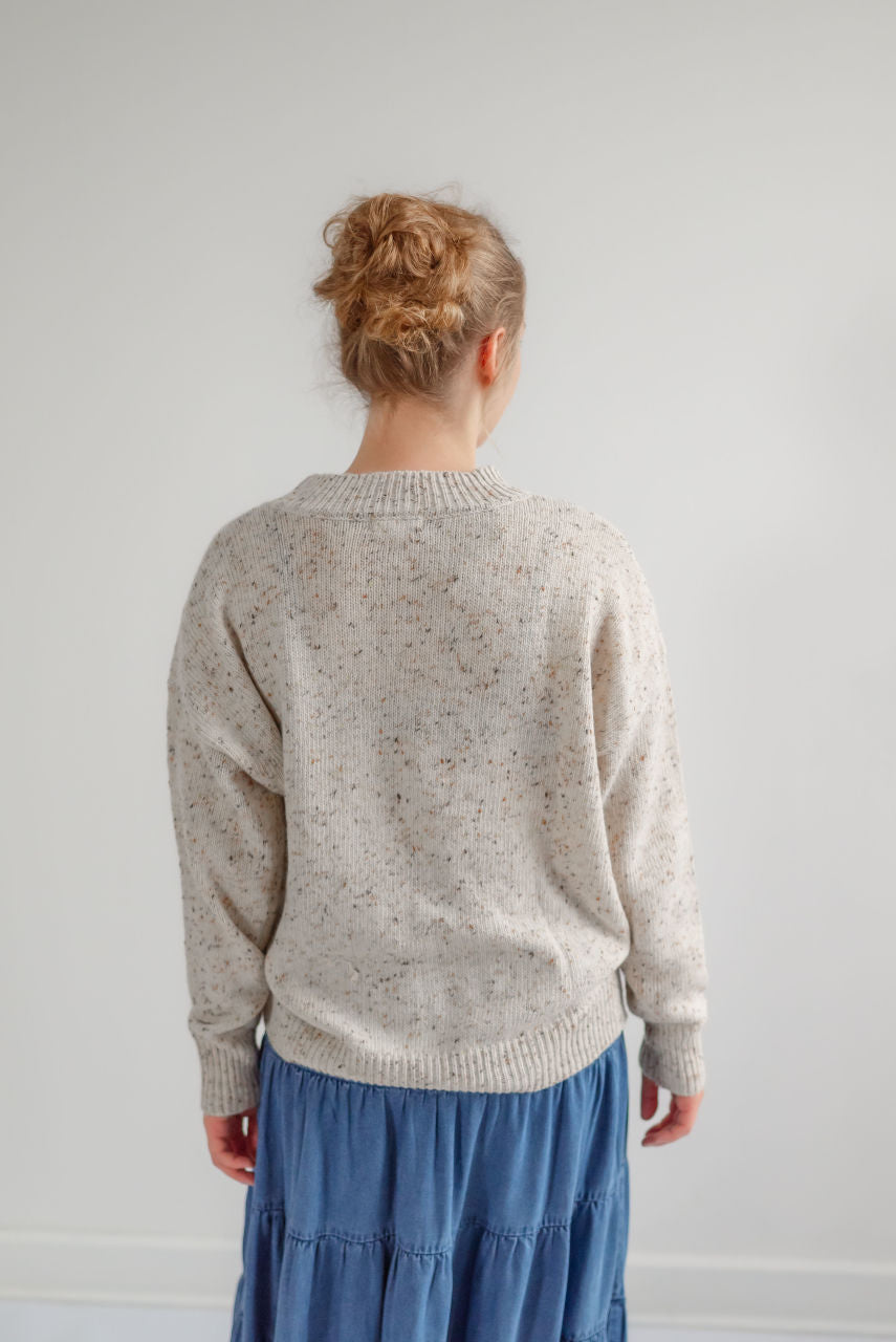 Marlow Speckle Knit Sweater in Oatmeal