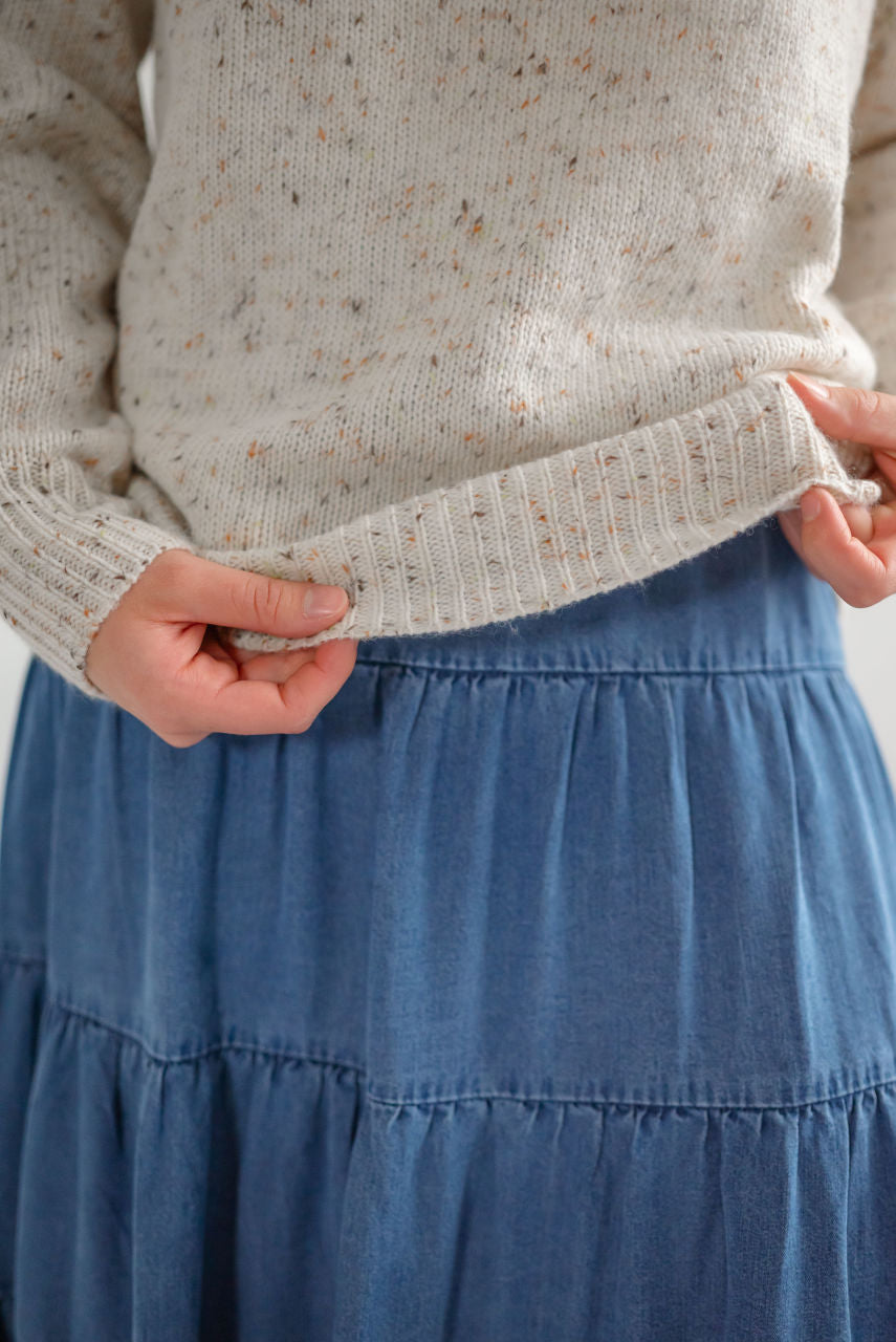 Marlow Speckle Knit Sweater in Oatmeal