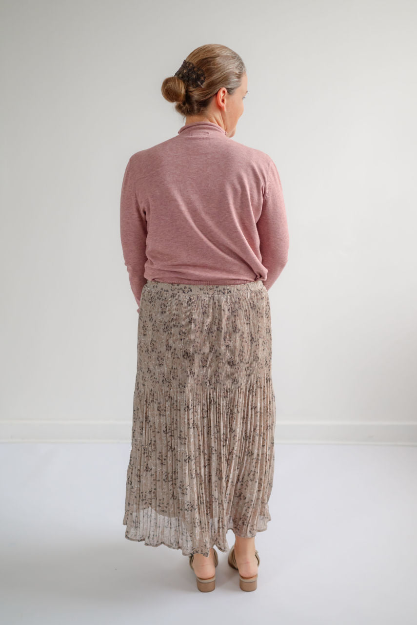 Remington Floral Crinkle Skirt in Burlwood