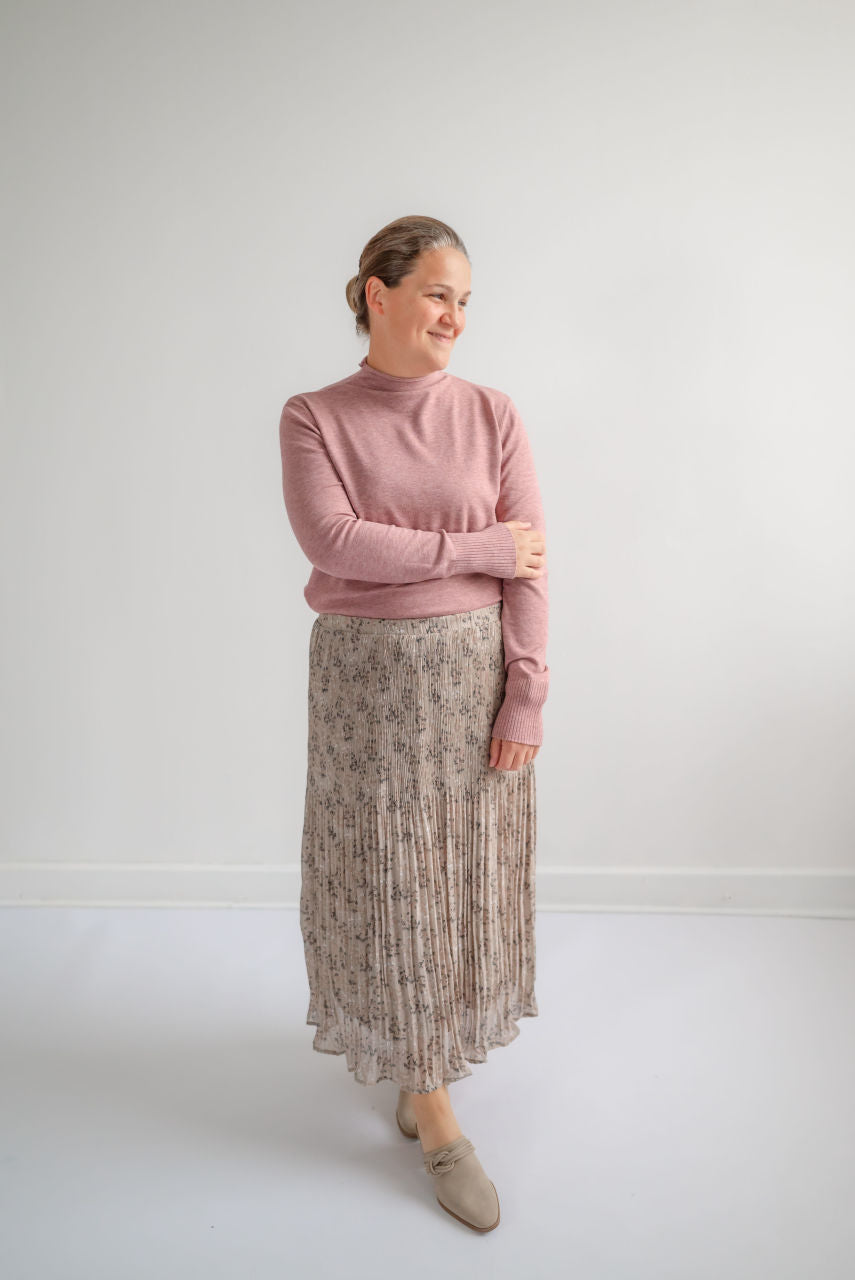 Remington Floral Crinkle Skirt in Burlwood