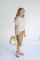Blaire Girls Denim Skirt in Khaki - Blaire Girls Denim Skirt in Khaki - 4 - Salt and Honey