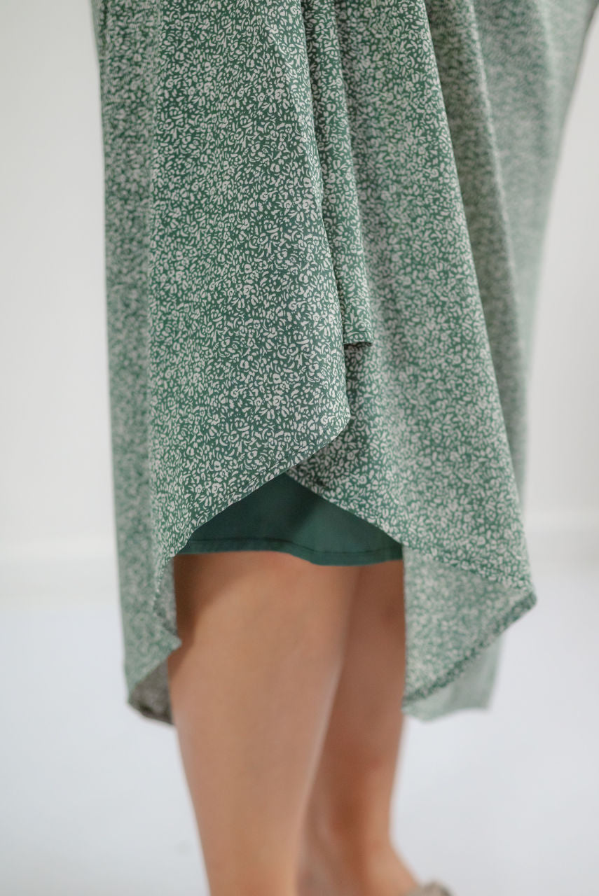 Bristol Floral Midi Skirt in Pine