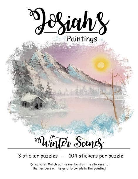 Josiah's Paintings Winter Scenes Sticker Puzzles - Josiah's Paintings Winter Scenes Sticker Puzzles - undefined - Salt and Honey