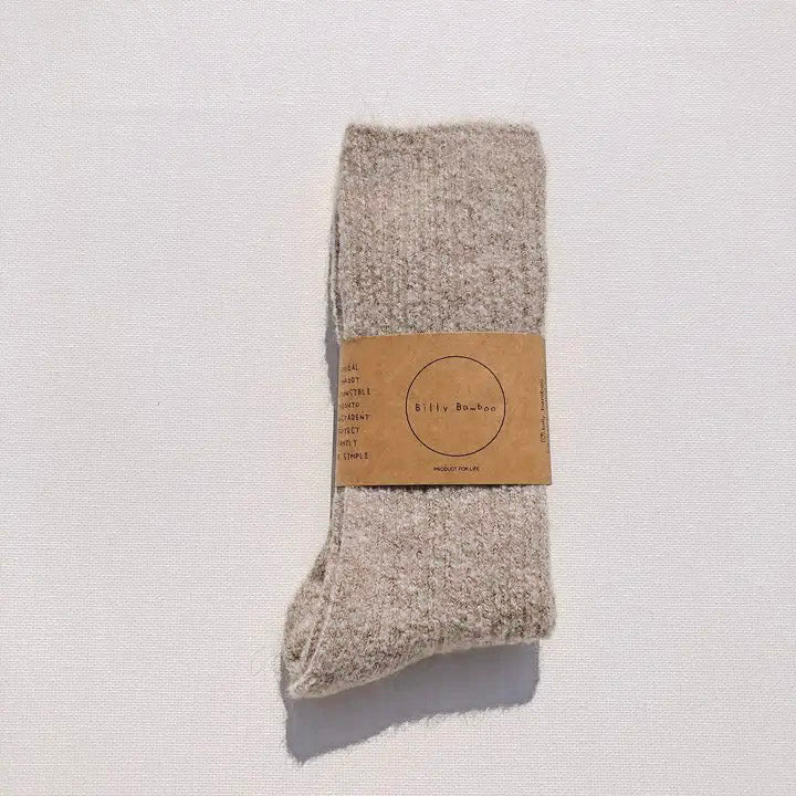 Alpaca Wool Socks in Oat