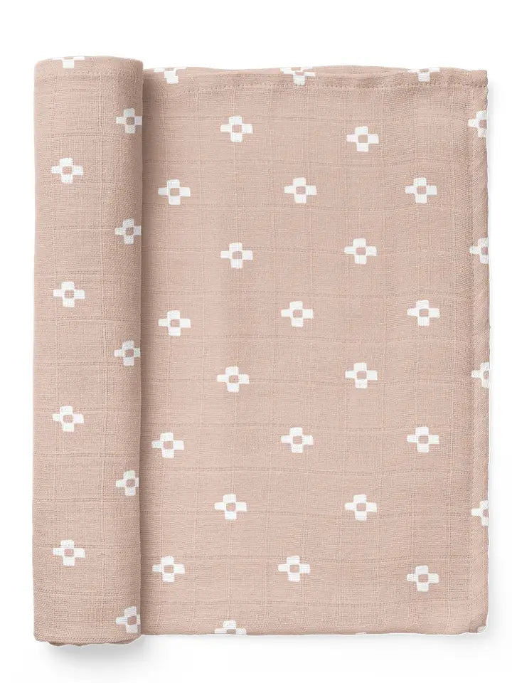 Sand-Pink Square Baby Swaddle