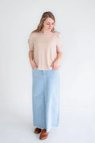 Amira Denim Maxi Skirt in Light Wash - FINAL SALE - Amira Denim Maxi Skirt in Light Wash - FINAL SALE - S - Salt and Honey