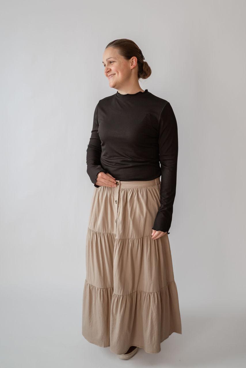 Aspen Tiered Skirt in Latte - Aspen Tiered Skirt in Latte - undefined - Salt and Honey
