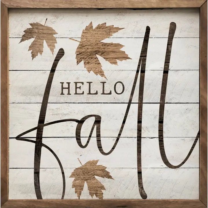 Hello Fall Leaf Whitewash 4x4x1 - FINAL SALE - Hello Fall Leaf Whitewash 4x4x1 - FINAL SALE - Default Title - Salt and Honey