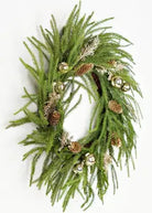 Golden Holiday Norfolk Pine Wreath- FINAL SALE - Home - Decor - Wreath