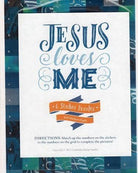 Jesus Loves Me sticker puzzle set for kids, blue plaid background, Salt and Honey product image