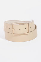 Solid Rectangle Buckle Belt in Natural - Solid Rectangle Buckle Belt in Natural - Default Title - Salt and Honey