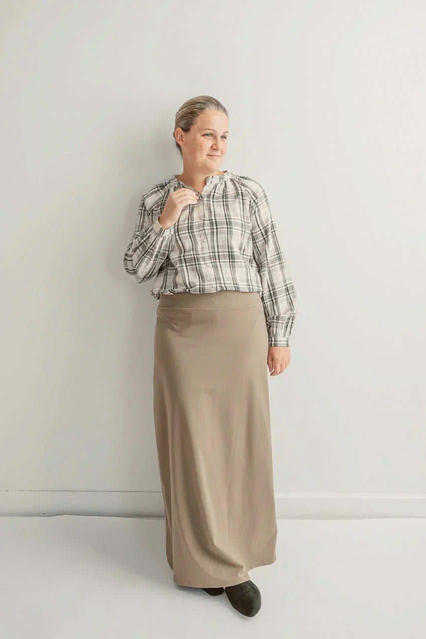 Camille Maxi Knit Skirt in Taupe - FINAL SALE - Camille Maxi Knit Skirt in Taupe - FINAL SALE - XS - Salt and Honey