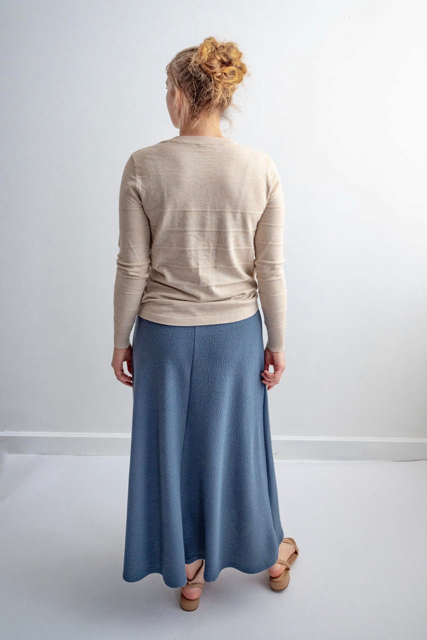 Camille Pintucked Sweater in Oatmeal