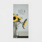 Get well card with sunflowers in glass vase and 'I want to check in' message, Salt and Honey