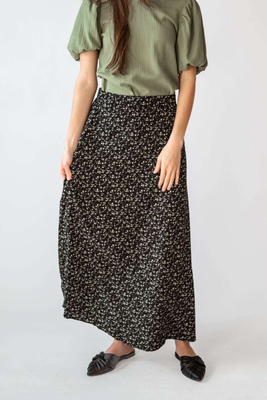 Chloe Floral Skirt in Black - FINAL SALE — Salt and Honey