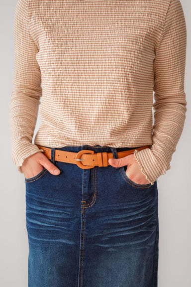Classic Leather Belt in Cognac - Classic Leather Belt in Cognac - undefined - Salt and Honey