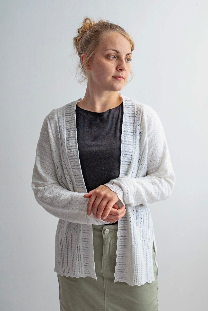 Cora Crochet Cardigan in Ivory