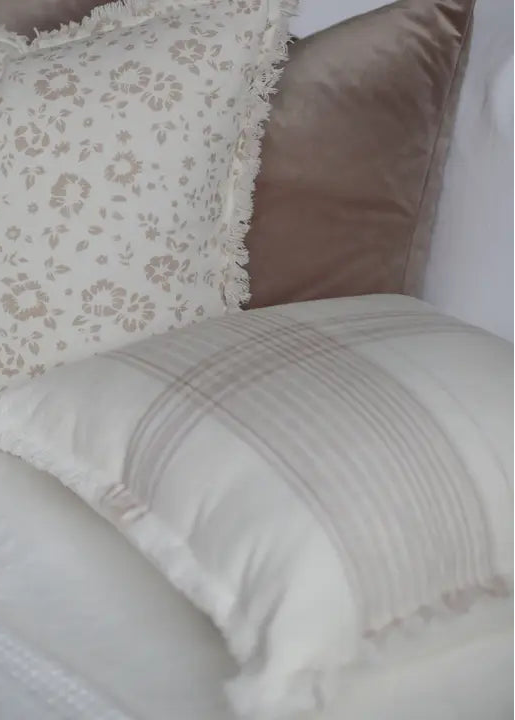 Plaid Fringe Pillow Cover