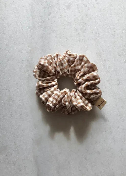 Gingham Scrunchie Neutral/Sand