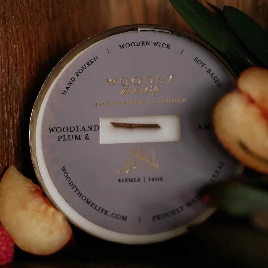 Woodland Plum & Amber Brass 14 oz Candle - Home - Decor - Candles