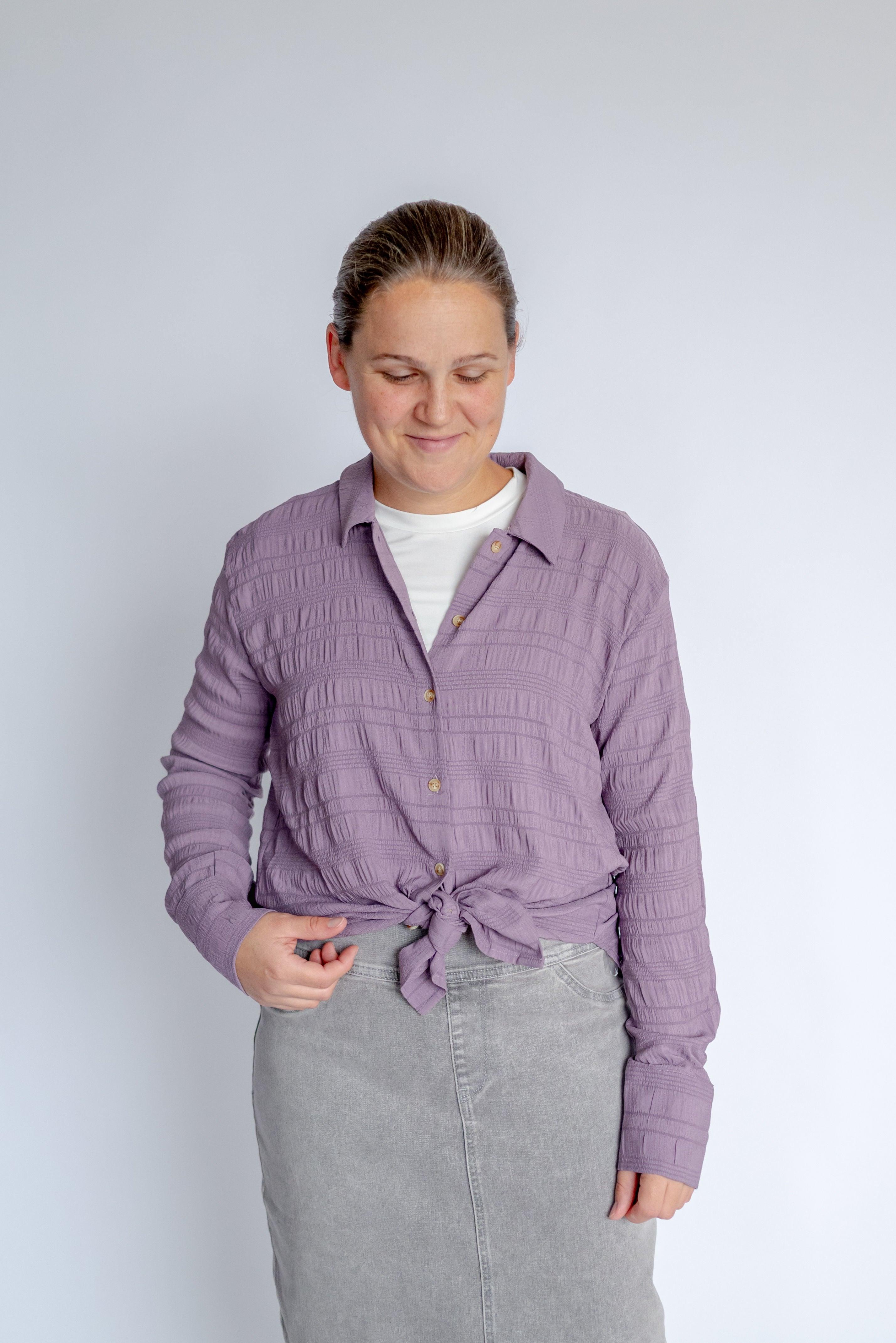 Finley Textured Button Top in Lavender - Finley Textured Button Top in Lavender - undefined - Salt and Honey