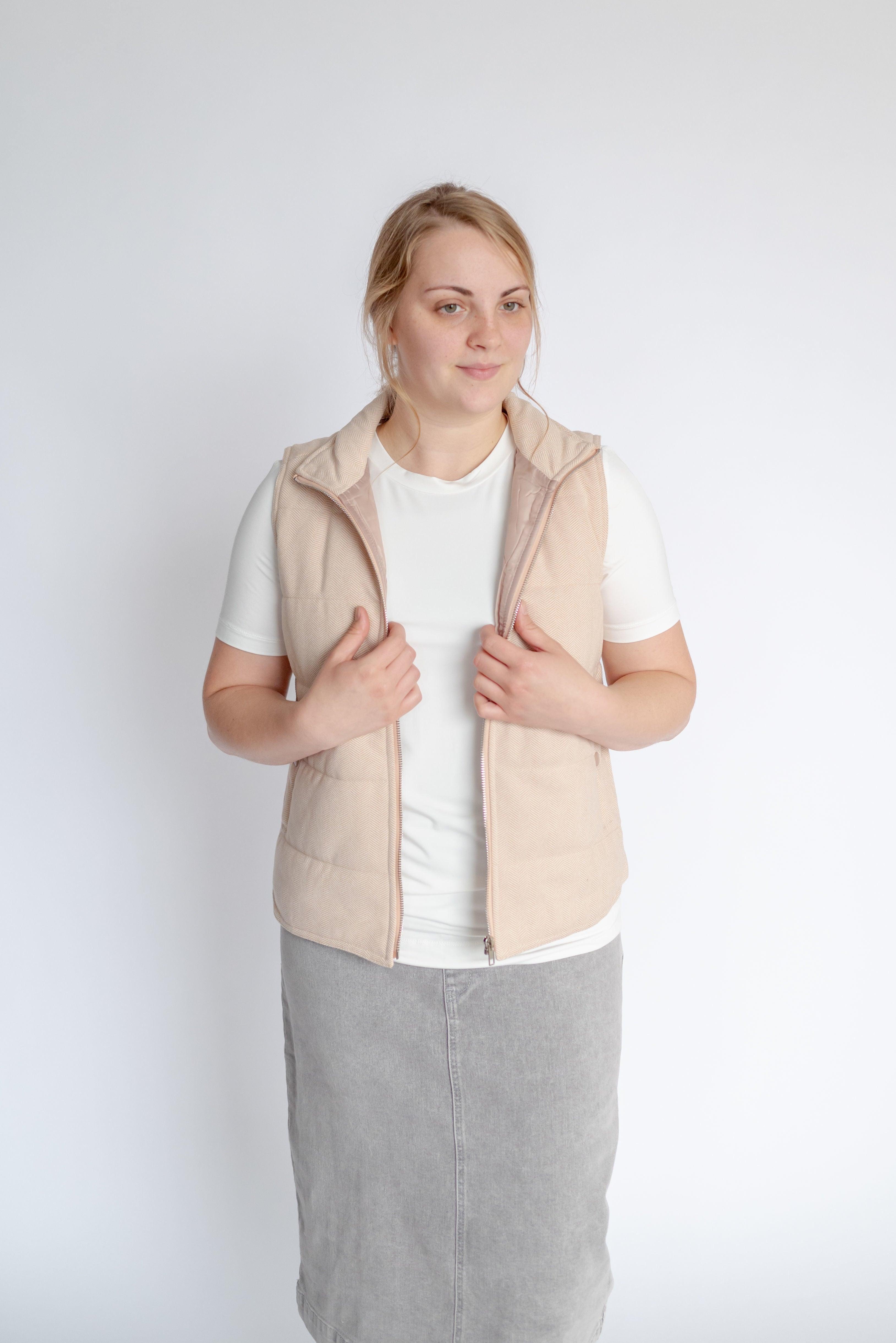 Fiona Vest in Textured Taupe - Fiona Vest in Textured Taupe - undefined - Salt and Honey