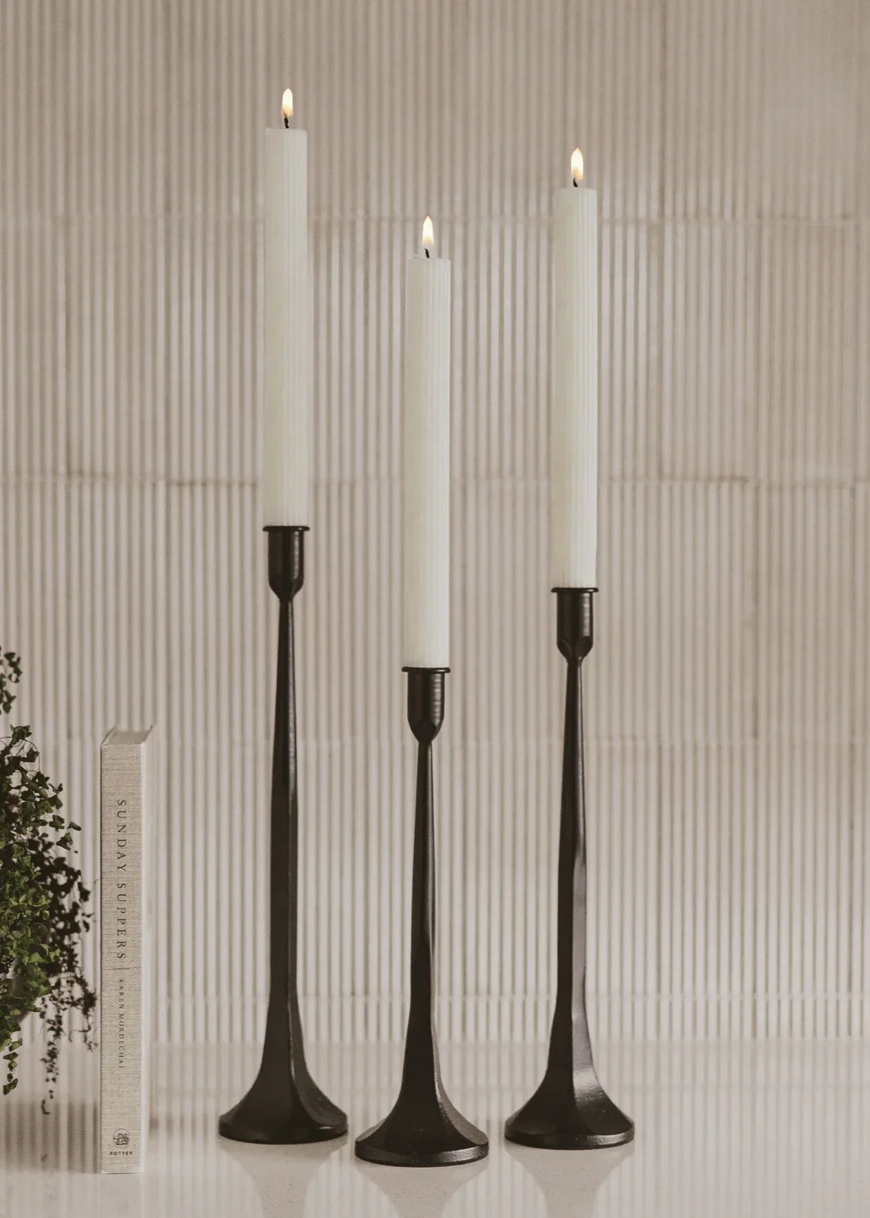 Fluted Taper Candles - Fluted Taper Candles - Default Title - Salt and Honey