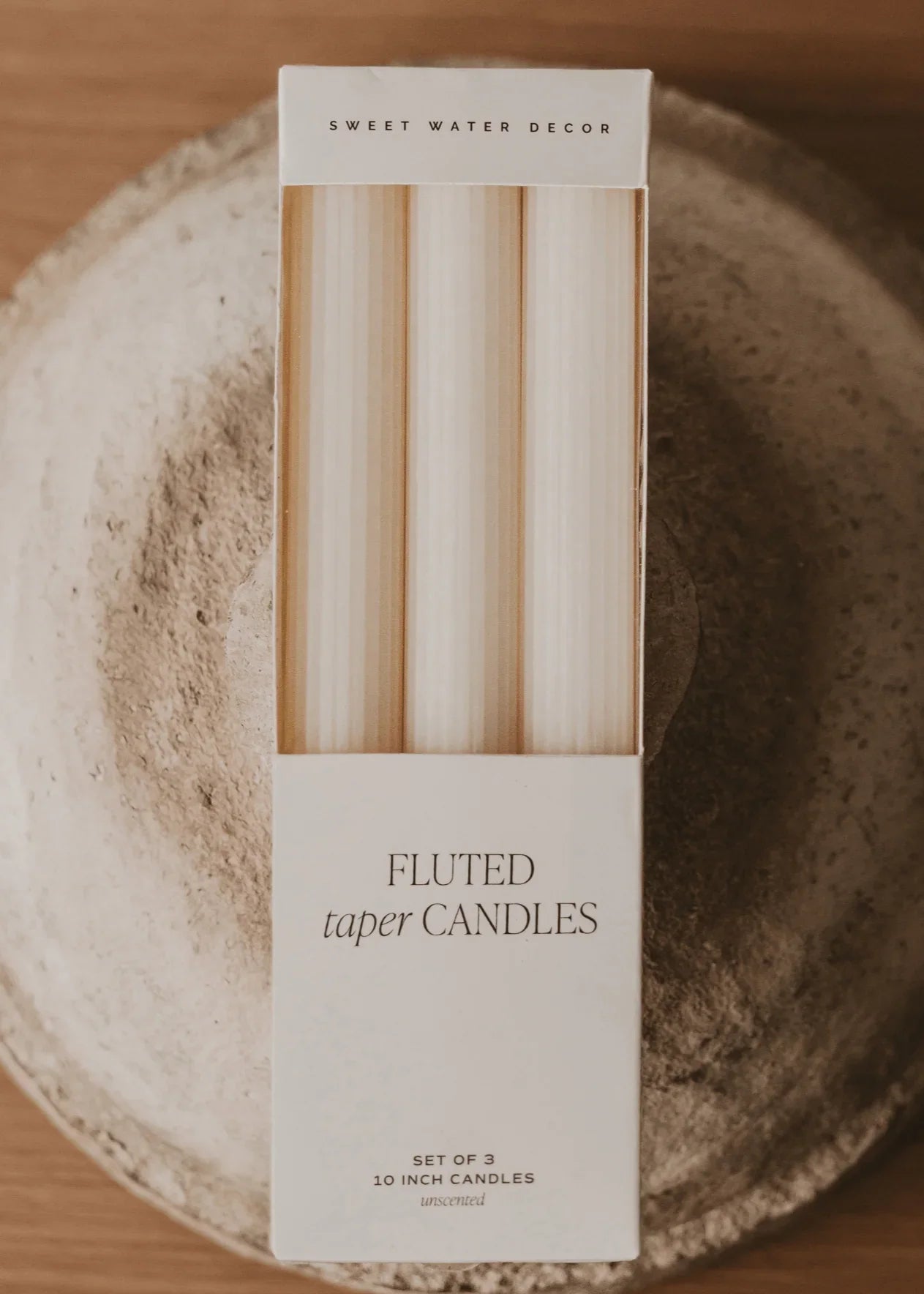 Fluted Taper Candles - Fluted Taper Candles - Default Title - Salt and Honey