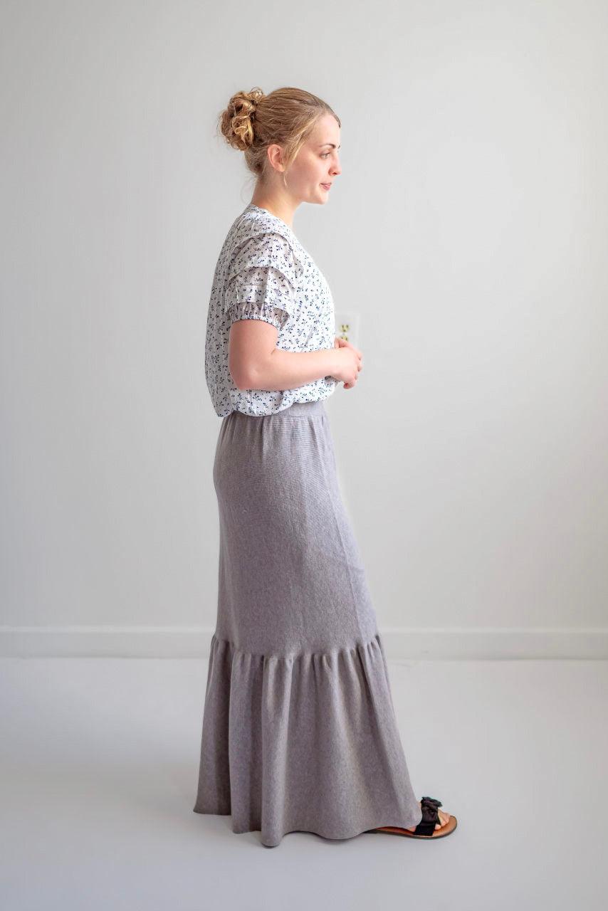 Gabrielle Knit Maxi Skirt in Heather Gray - Gabrielle Knit Maxi Skirt in Heather Gray - S - Salt and Honey
