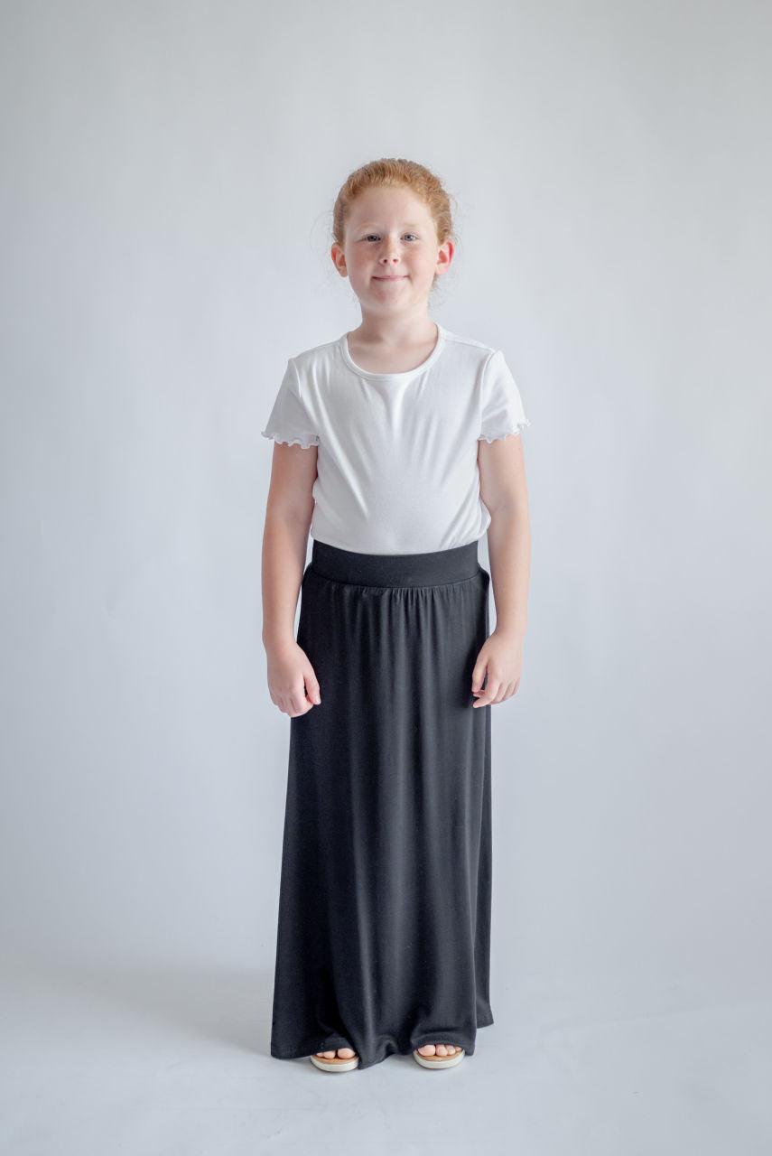 Girls Clarissa Maxi Skirt in Black - Girls Clarissa Maxi Skirt in Black - undefined - Salt and Honey