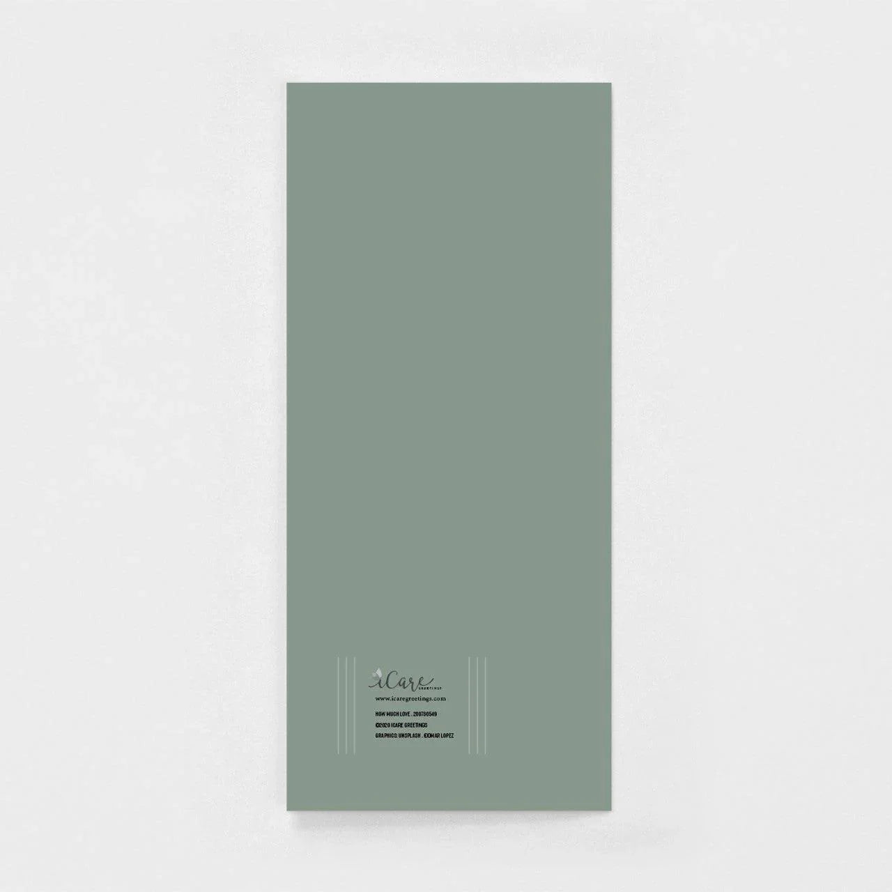 Minimalist sage green baby greeting card on white background from Salt and Honey boutique
