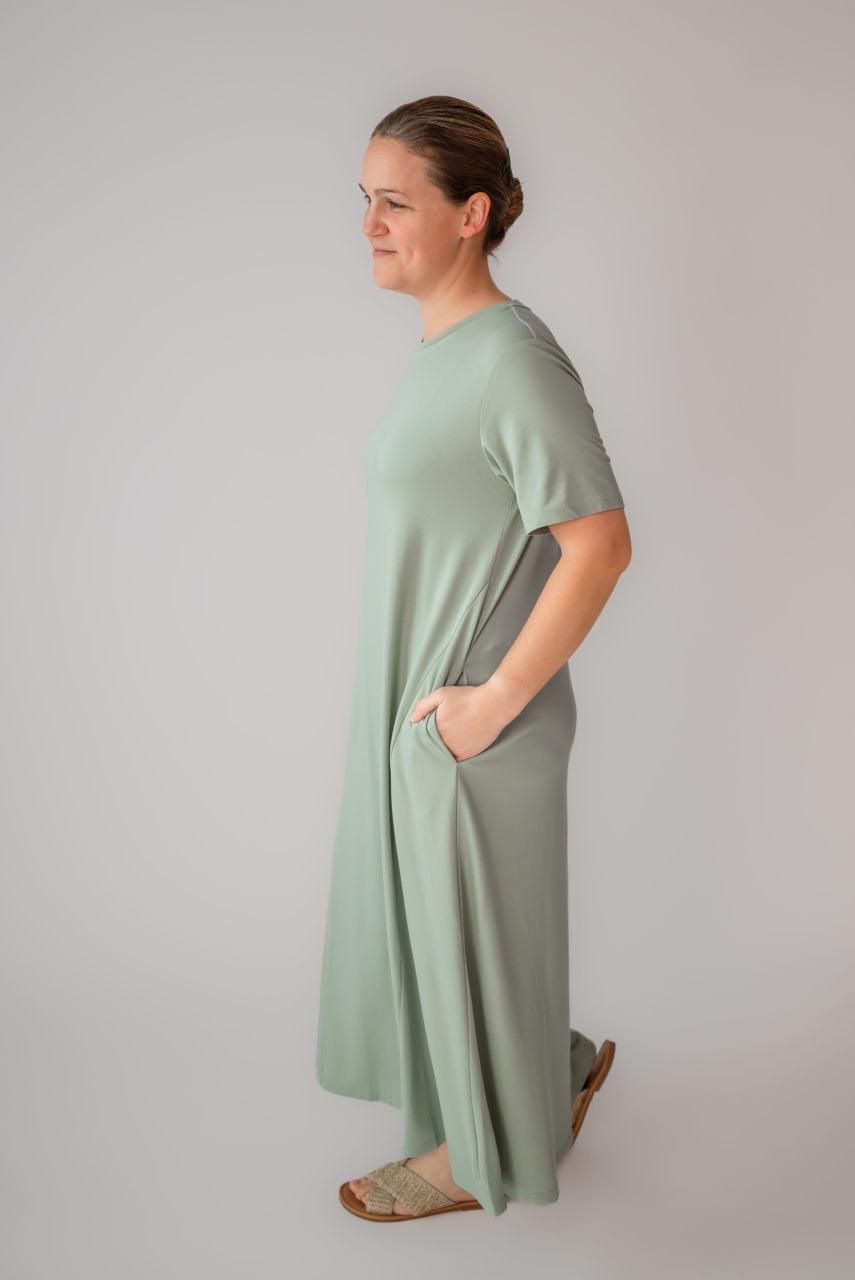 Jessica Knit Midi Dress in Calm Sage - Jessica Knit Midi Dress in Calm Sage - undefined - Salt and Honey