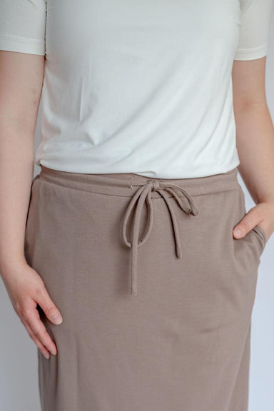 Jordan Knit Midi Skirt in Taupe - Jordan Knit Midi Skirt in Taupe - undefined - Salt and Honey