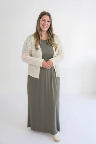 Jasmine Ribbed Maxi Dress in Olive - FINAL SALE - Jasmine Ribbed Maxi Dress in Olive - FINAL SALE - XS - Salt and Honey