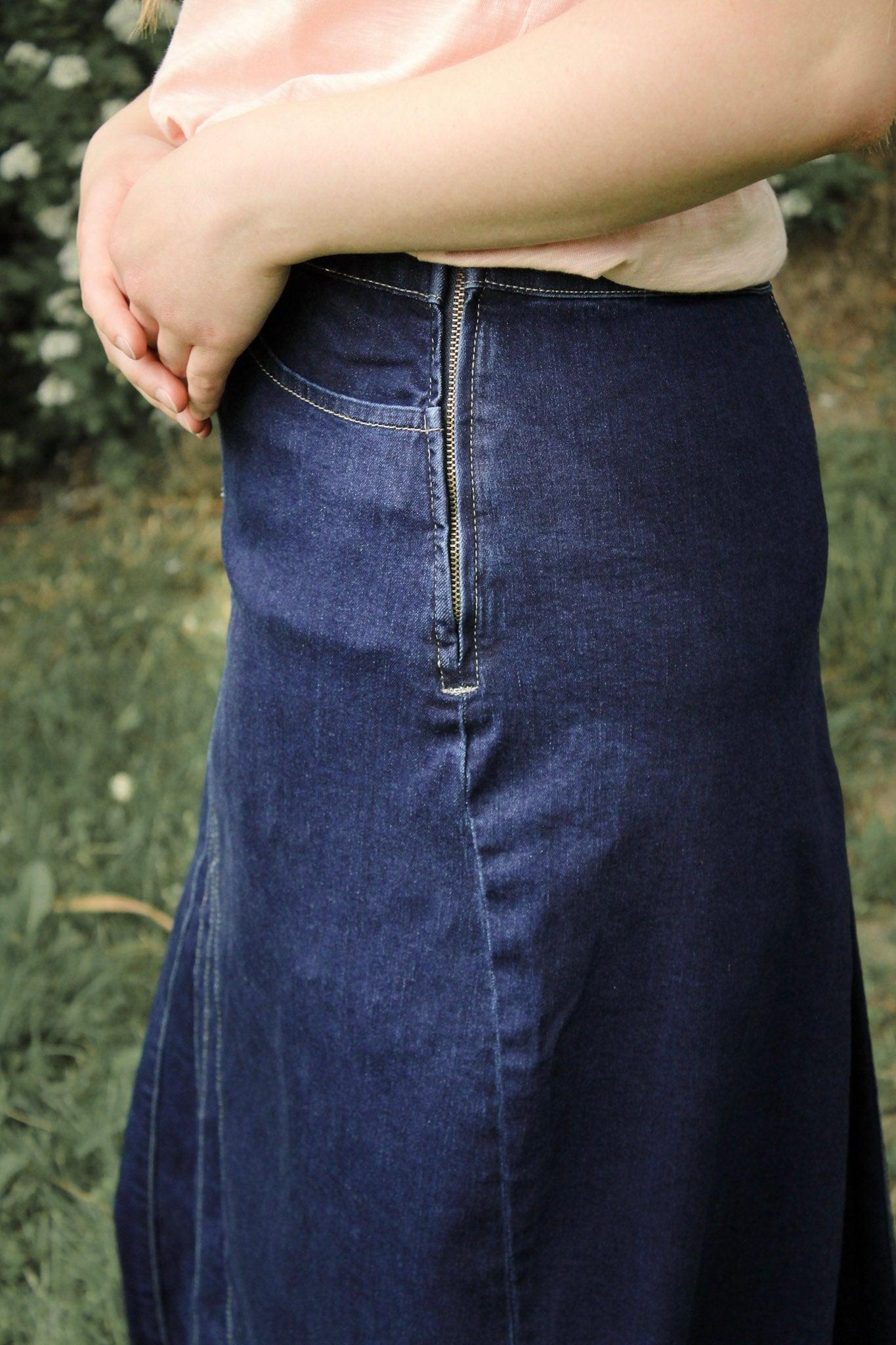 Linda Dark Wash A-Line Denim Skirt - FINAL SALE — Salt and Honey