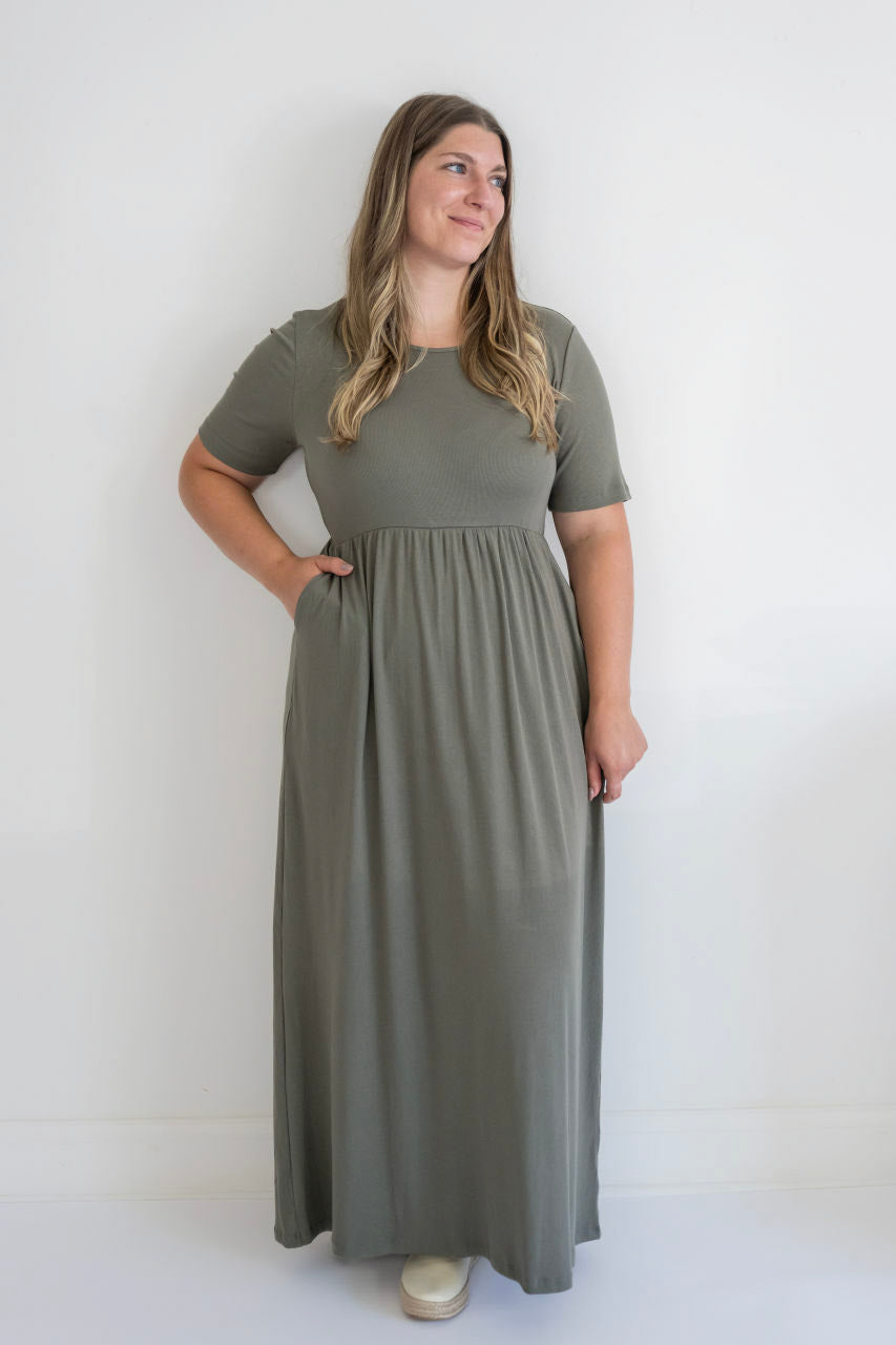 Jasmine Ribbed Maxi Dress in Olive - FINAL SALE - Jasmine Ribbed Maxi Dress in Olive - FINAL SALE - XS - Salt and Honey