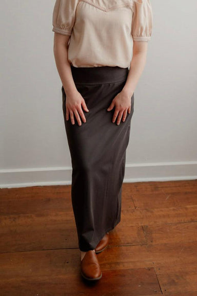 Monroe Knit Maxi Pencil Skirt in Charcoal - Monroe Knit Maxi Pencil Skirt in Charcoal - S - Salt and Honey