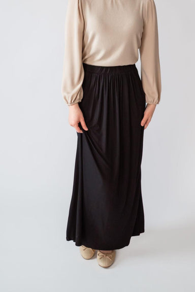 Nina Knit Maxi Skirt in Black - Nina Knit Maxi Skirt in Black - S - Salt and Honey