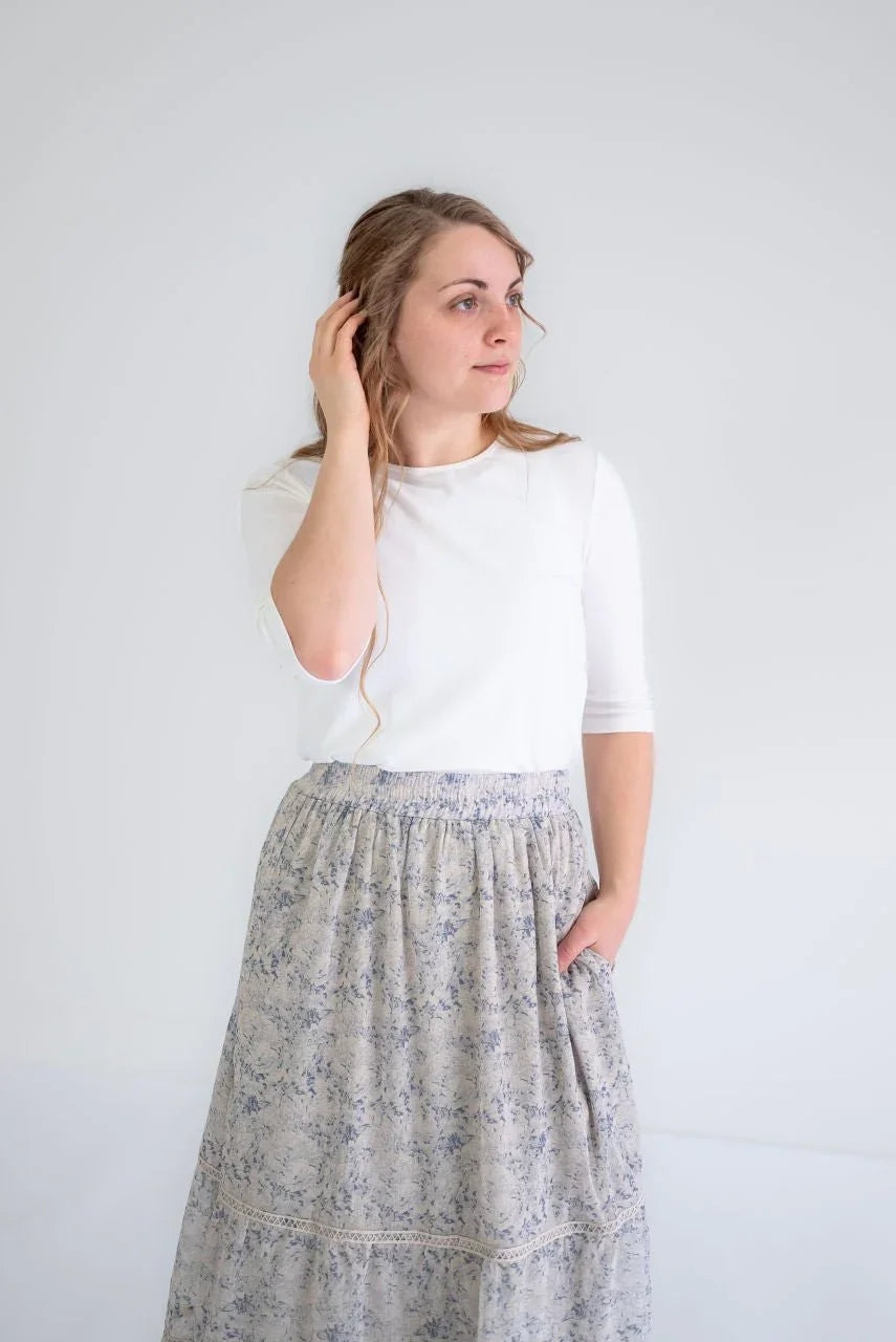 Odette Essential Half Sleeve Top in Ivory - Odette Essential Half Sleeve Top in Ivory - S - Salt and Honey