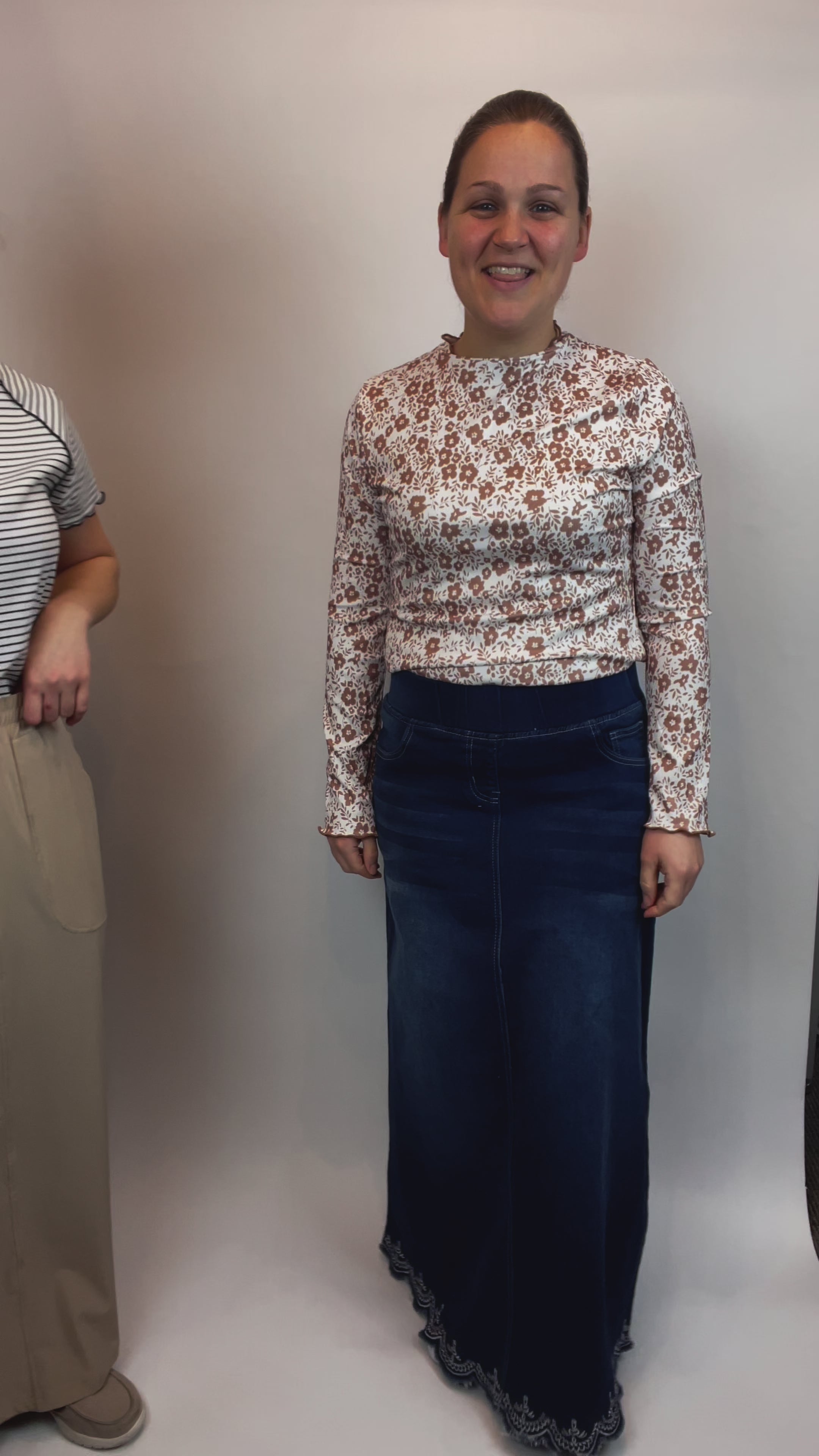 Kenzie Embroidered Dark Denim Skirt – Salt and Honey