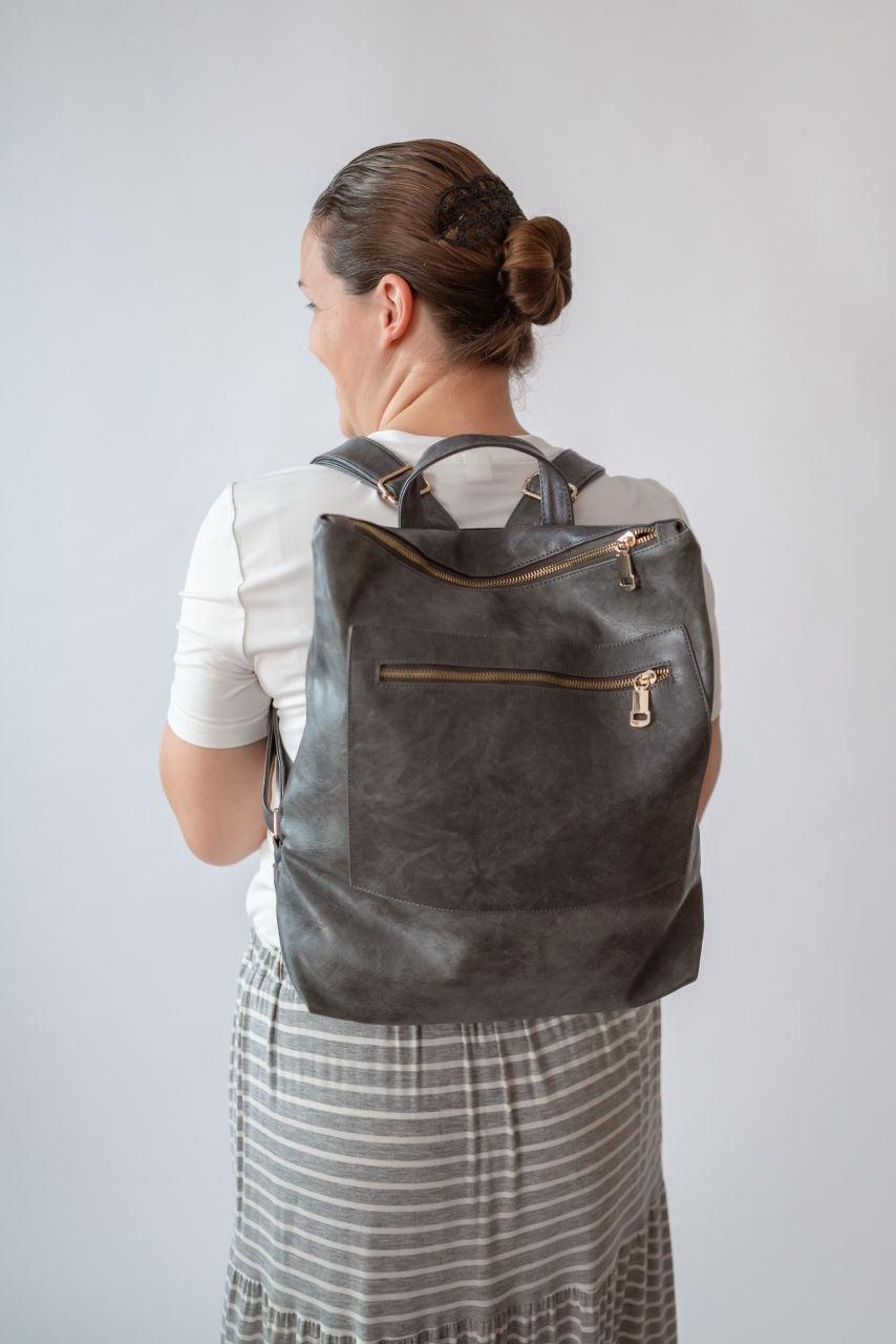 Reese Backpack in Charcoal - Reese Backpack in Charcoal - undefined - Salt and Honey